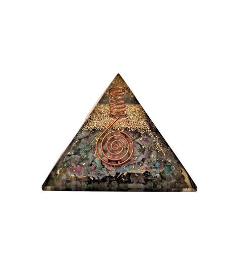 Pyramide Orgonite Rubis Kyanite