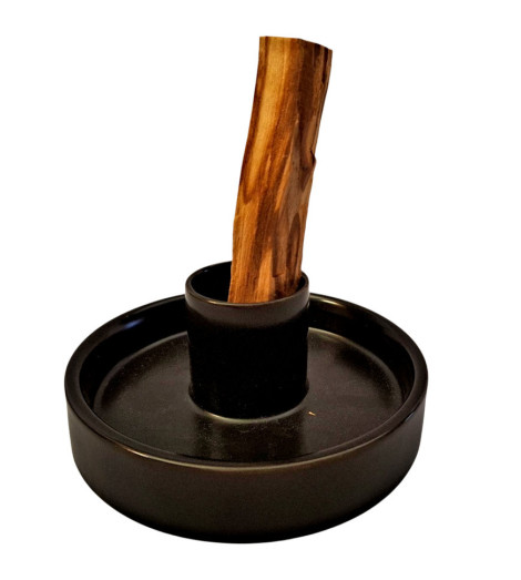 Porte Encens Céramique Noir pour Palo Santo