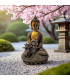 Statue Activée du Bouddha de la Médecine en ambiance jardin zen