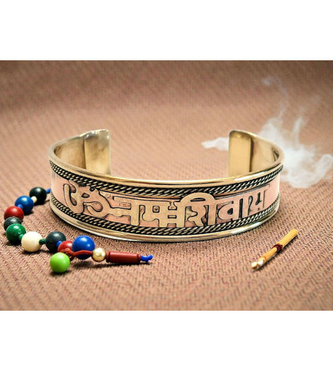 Bracelet Tibétain Cuivre ambiance tibétaine