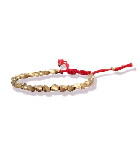 Bracelet Bouddhiste de Chance en Perles de Cuivre - vu de coté