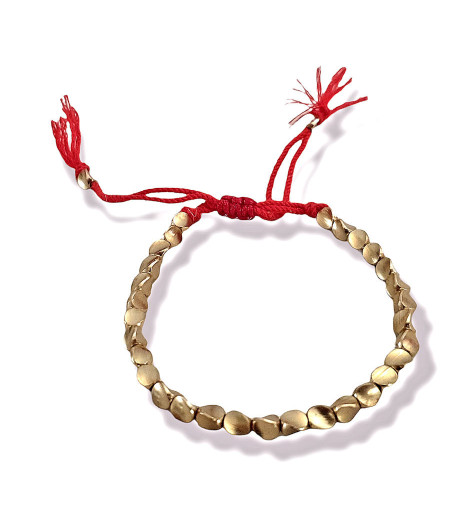 Bracelet Bouddhiste de Chance en Perles de Cuivre - vu dessus
