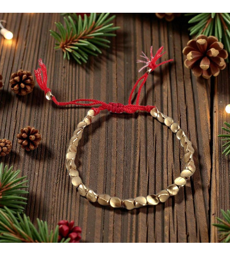 Bracelet en Perles de Cuivre - dans un décor Noël