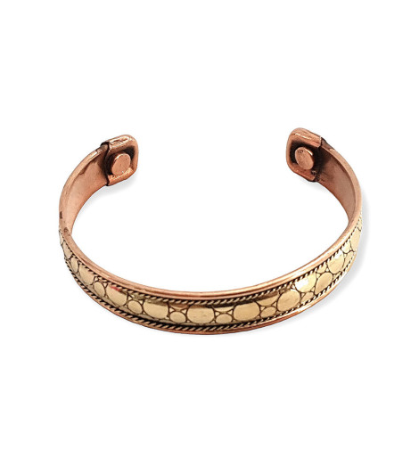 Bracelet Cuivre & Aimants – Motifs Cercles Harmonie - Vue dessus