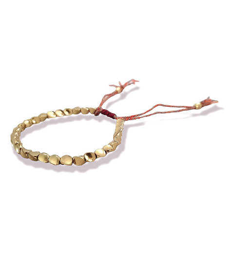 Bracelet Bouddhiste Porte Chance en Perles de Cuivre - Lacet Multi vue 1