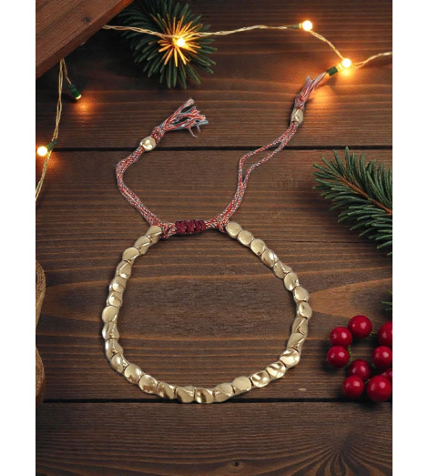 Bracelet Bouddhiste en Perles de Cuivre - Lacet Multi décor de fêtes