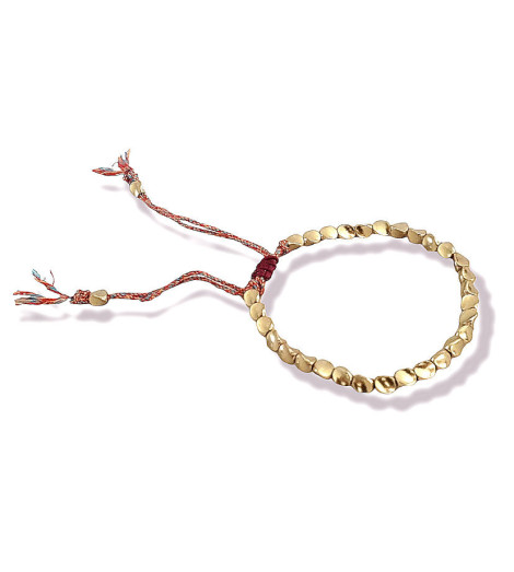Bracelet Bouddhiste Porte Chance en Perles de Cuivre - Lacet Multi vue 2