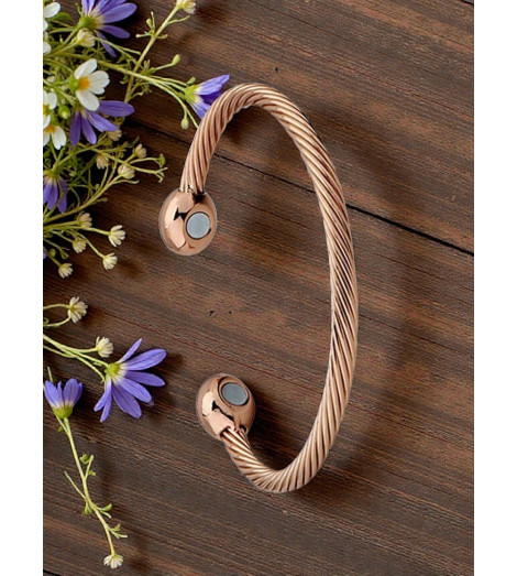 Bracelet en Cuivre Aimanté – Design Celte sur fleurs