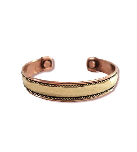 Bracelet Cuivre & Aimants – Déco lisse vierge vue face
