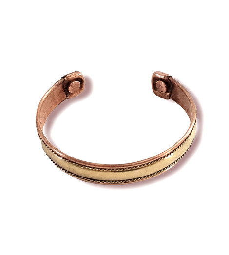 Bracelet Cuivre & Aimants – Déco lisse vierge vu dessus
