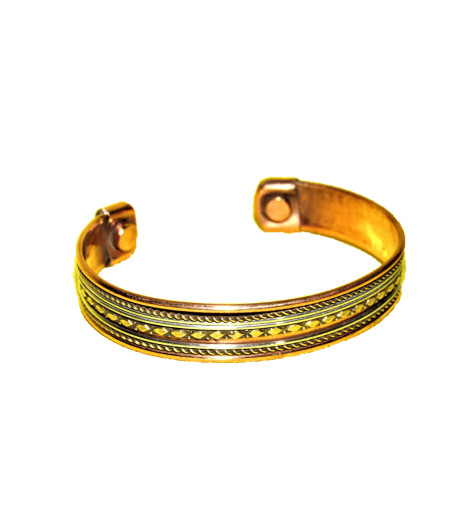 Bracelet en Cuivre Aimanté – Décor Losanges vue dessus