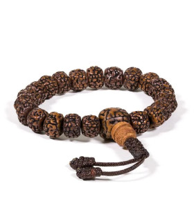 Mala-Bracelet en Rudraksha – 21 Perles vue de face