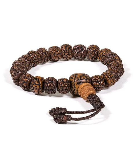 Mala-Bracelet en Rudraksha – 21 Perles vue de face