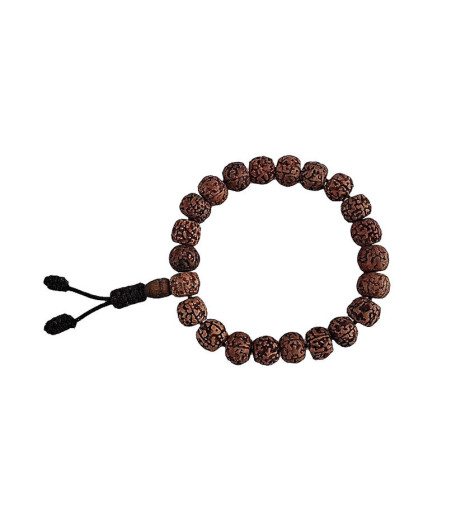 Mala-Bracelet en Rudraksha – 21 Perles vue du dessus