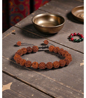 Bracelet 21 perles de Rudraksha temple bouddhiste