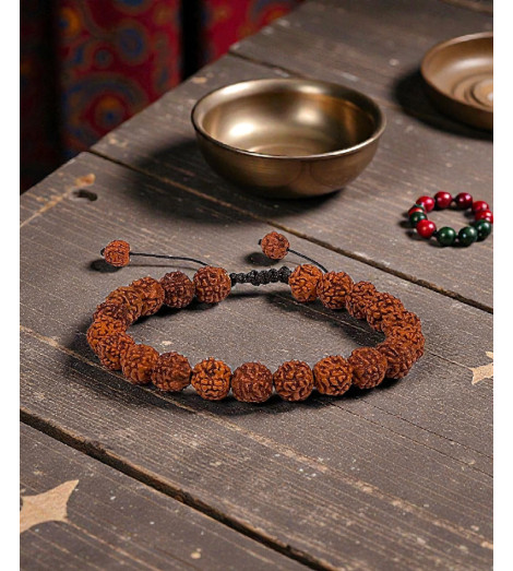 Bracelet 21 perles de Rudraksha temple bouddhiste