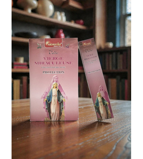 Encens Vierge Miraculeuse – Encens Religieux Aromatika Table bois
