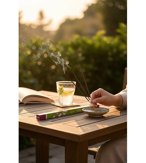 Encens Aromatika Citronnelle Boîte de 10g - ambiance terrasse