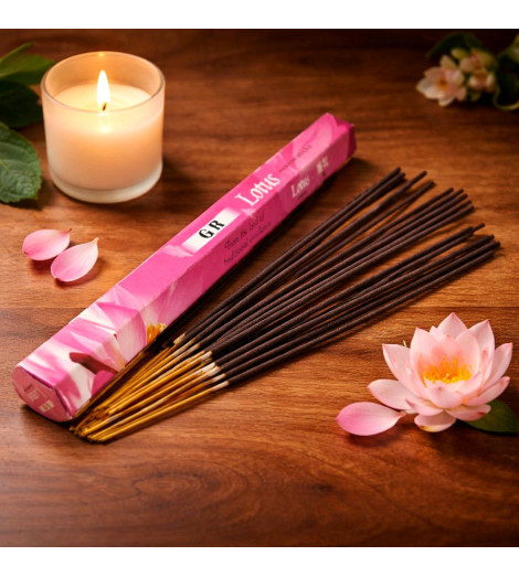 Encens Indien Lotus GR bâtonnets et fleur de lotus