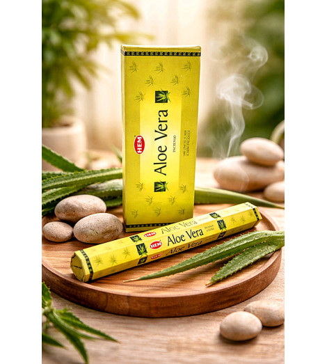 Encens Indien Aloe Vera HEM sur plateau