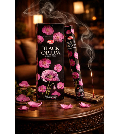 Encens Opium Noir HEM - bâtonnet allumé