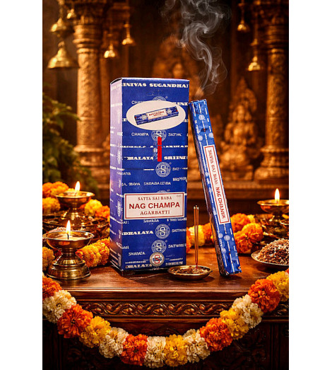 Encens Satya Nag Champa – Boîte de 10 g Ambiance Temple