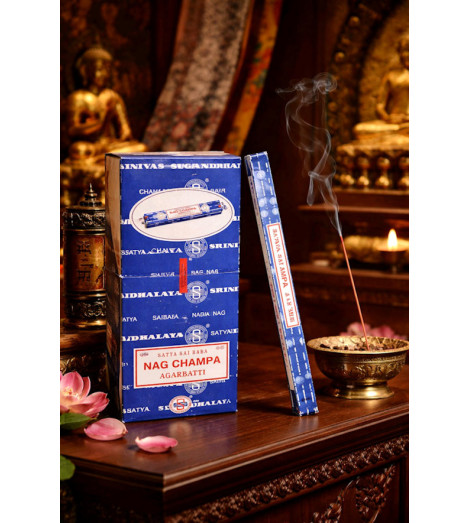 Encens Satya Nag Champa – Boîte de 10 g Temple Bouddhiste