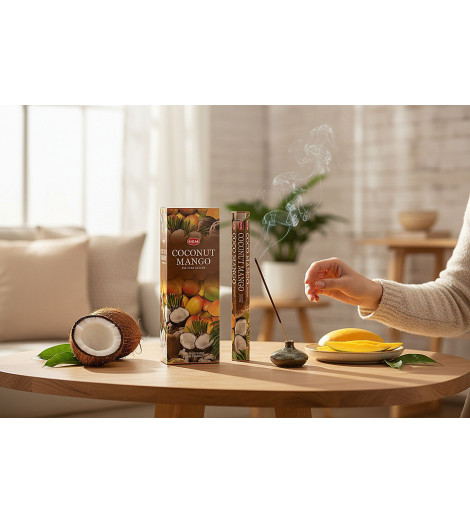 Encens Noix de Coco & Mangue bâton allumé