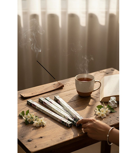 Encens Indien Opium Tulasi 5 boites sur table