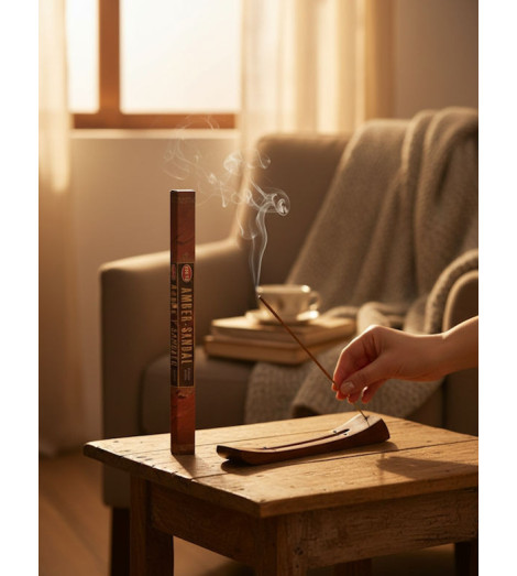 Encens Ambre & Santal HEM - Boite de 10g ambiance cosy