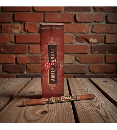 Encens Ambre & Santal HEM - Boite de 10g mur de briques