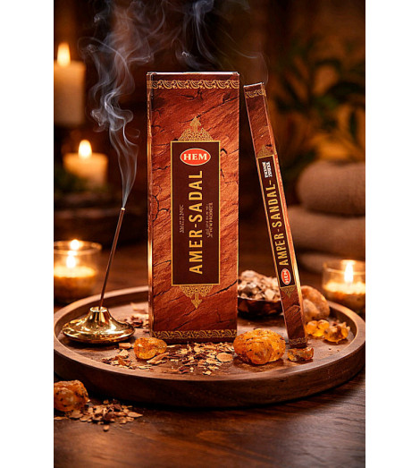Encens Ambre & Santal HEM - Boite de 10g ambiance bougies