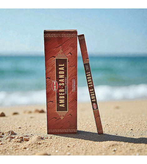 Encens Ambre & Santal HEM - Boite de 10g à la plage