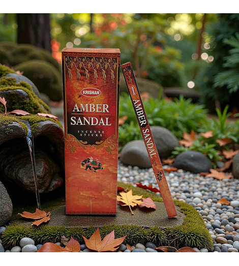 Encens Ambre & Santal Krishan – Boîte de 10 g ambiance source