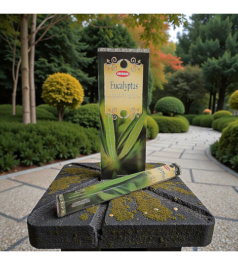 Encens à l’Eucalyptus Krishan 20 bâtonnets ambiance jardin
