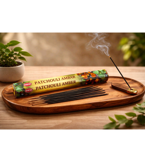 Encens Ambre & Patchouli HEM sur plateau