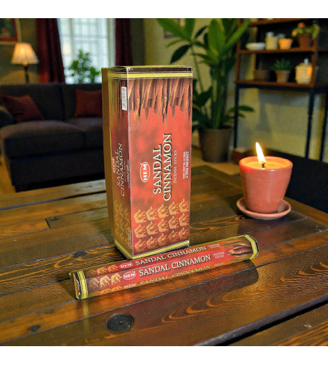 Encens Cannelle & Santal HEM  avec bougie