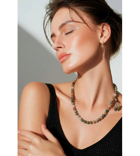 Mala en Agathe Naturelle – Collier de Méditation 108 Perles