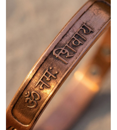Bracelet en Cuivre Aimanté – Signes Auspicieux Tibétains
