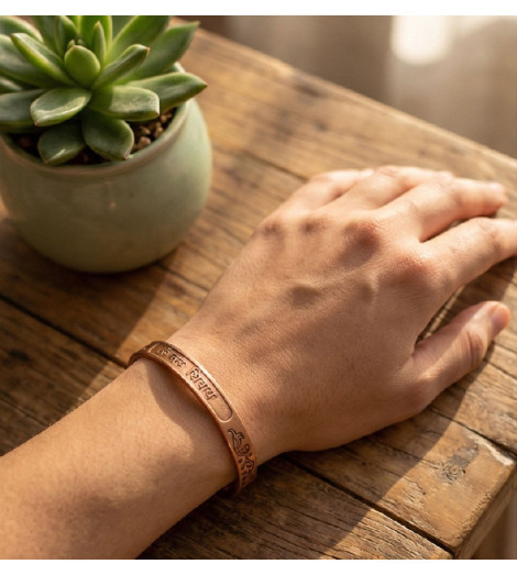 Bracelet en Cuivre Aimanté – Signes Auspicieux Tibétains