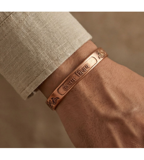 Bracelet en Cuivre Aimanté – Signes Auspicieux Tibétains