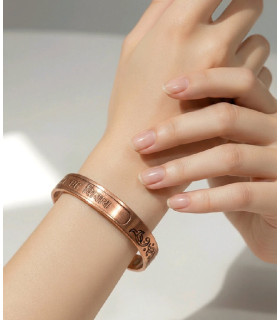 Bracelet en Cuivre Aimanté – Signes Auspicieux Tibétains
