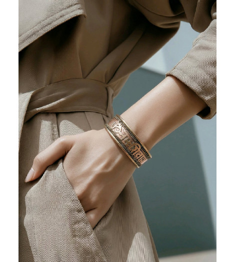Bracelet Tibétain Cuivre - Mantra Porte Chance