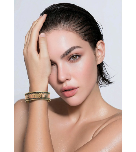 Bracelet Tibétain Cuivre - Mantra Porte Chance