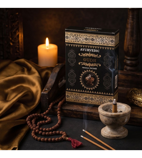 Encens Ayurvedic au Bois de Oudh – Parfum Noble & Spirituel