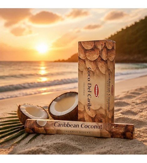 Encens Noix de Coco des Caraïbes – 20 Bâtonnets d'Évasion