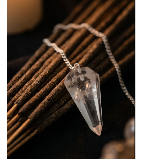 Pendule quartz cristal de roche – Encens Sortilège Purification Ancient Witch