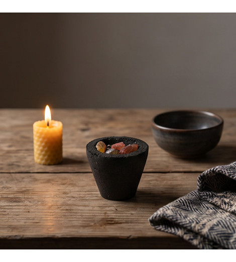 Encens Rois Mages en Coupelles - coupelle et bougie