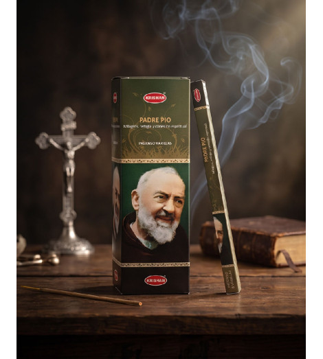 Encens Religieux – Padre Pio – Intercession et Prière - Boite et crucifix