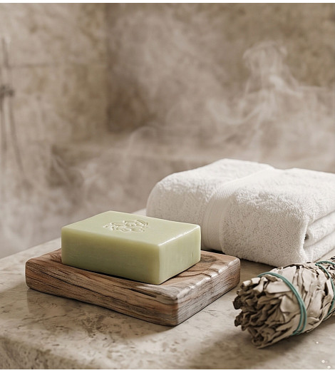 Savon Aromatika à la Sauge Blanche – Pain de 125 g - ambiance SPA